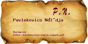 Pavlekovics Nádja névjegykártya